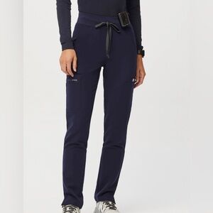 Figs Women’s Yola Elastic Waistband Skinny Scrub Pants, Navy
